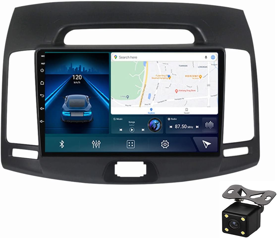 Double Din Car Stereo Car Multimedia MP5 Player for Hyundai Elantra 2006-2011 with Backup Camera Support Carplay/DSP/USB/FM Radio/Mirror Link/Steering Wheel Control