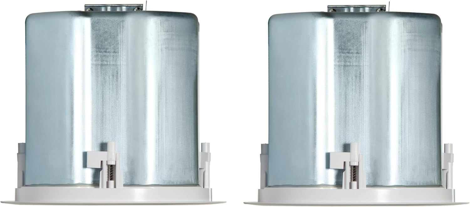 JBL Professional Control 16C/T, 6.5-Inch Coaxial, Round, In-Ceiling Loudspeaker with Metal Back-Can, 70V or 8 Ohm Impedance. Set of 2. White, Paintable Grill