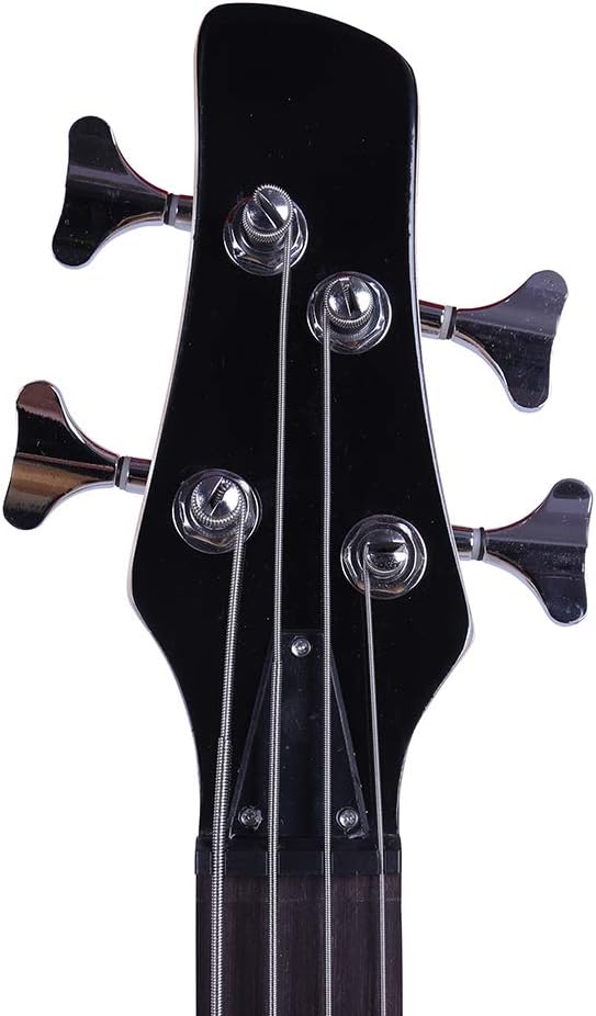 GLARRY Electric Bass Guitar Full Size 4 String Exquisite Stylish Bass with Power Line and Wrench Tool (Burlywood Color)