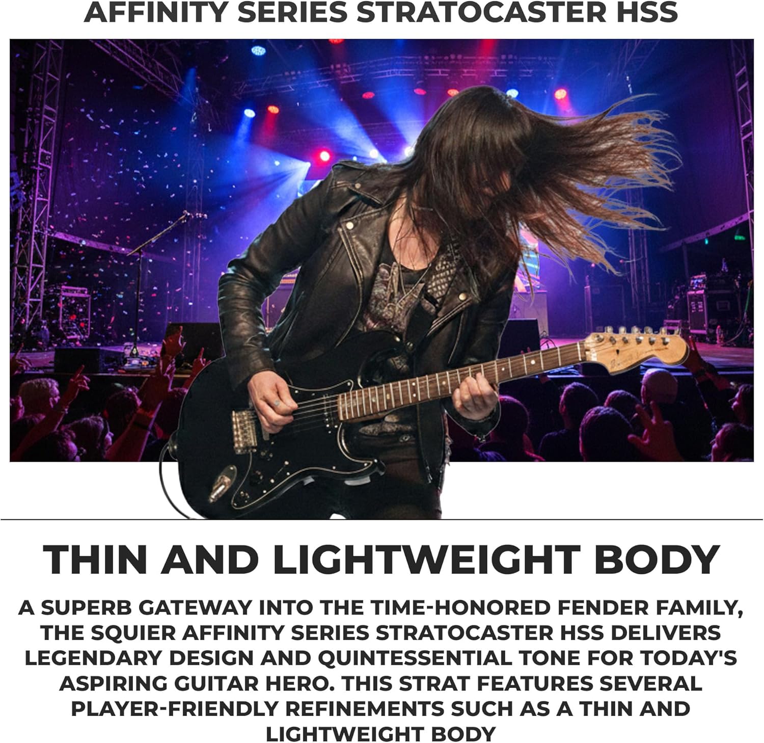 Fender Squier Affinity Series HSS Stratocaster with Laurel FB - Metallic Black