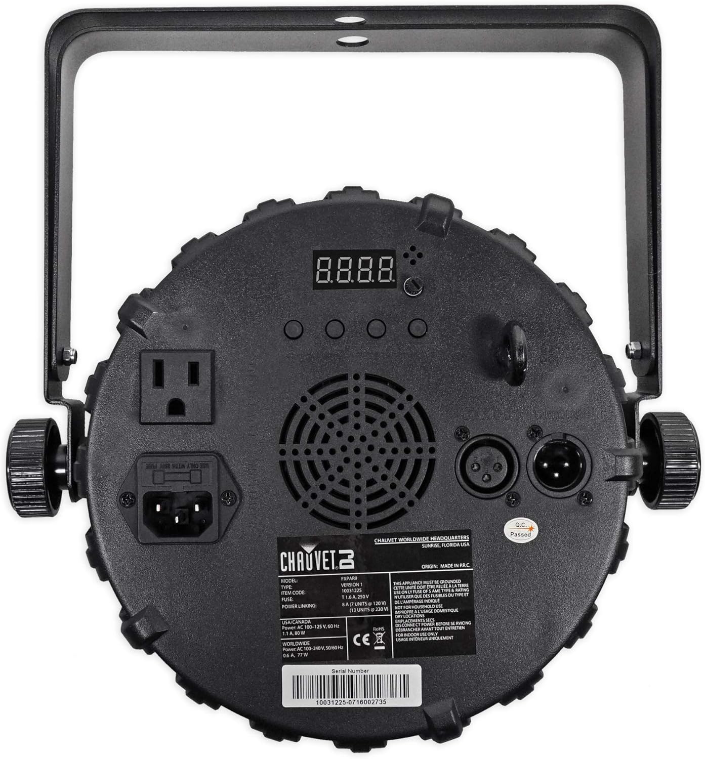 (2) Chauvet DJ FX Par 9 DMX Multi-Effect LED, SMD RGB+UV Strobe Par Lights