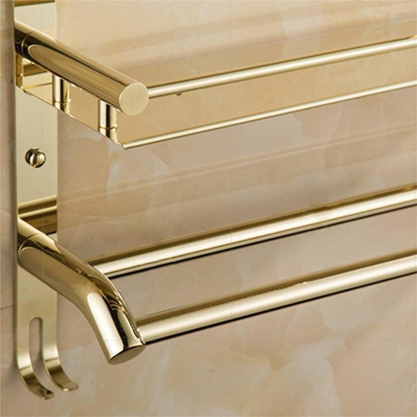 Shower Corner Shelves ，Wall Mount Bathroom Shelf Stainless SteelFor Kitchen Rack Storage Organizer Bathroom Shelves Shower Shelves ( Color : Gold , Size : 60*56*12cm ) ( Color : Gold , Size : 50*56*12