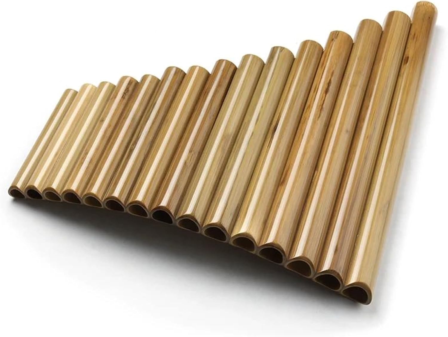 Handmade Pan Flute Woodwind Original Color G Key Folk Musical Instruments 15 Pipes (Color : Left)