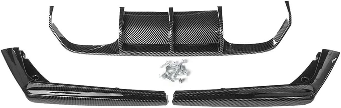 Compatible for BMW F80 M3 F82 F83 M4 2015-2020 Car Rear Diffuser Bumper Corner Spoiler Splitter Rear Lip Protector Guard Accessories(Carbon Look)