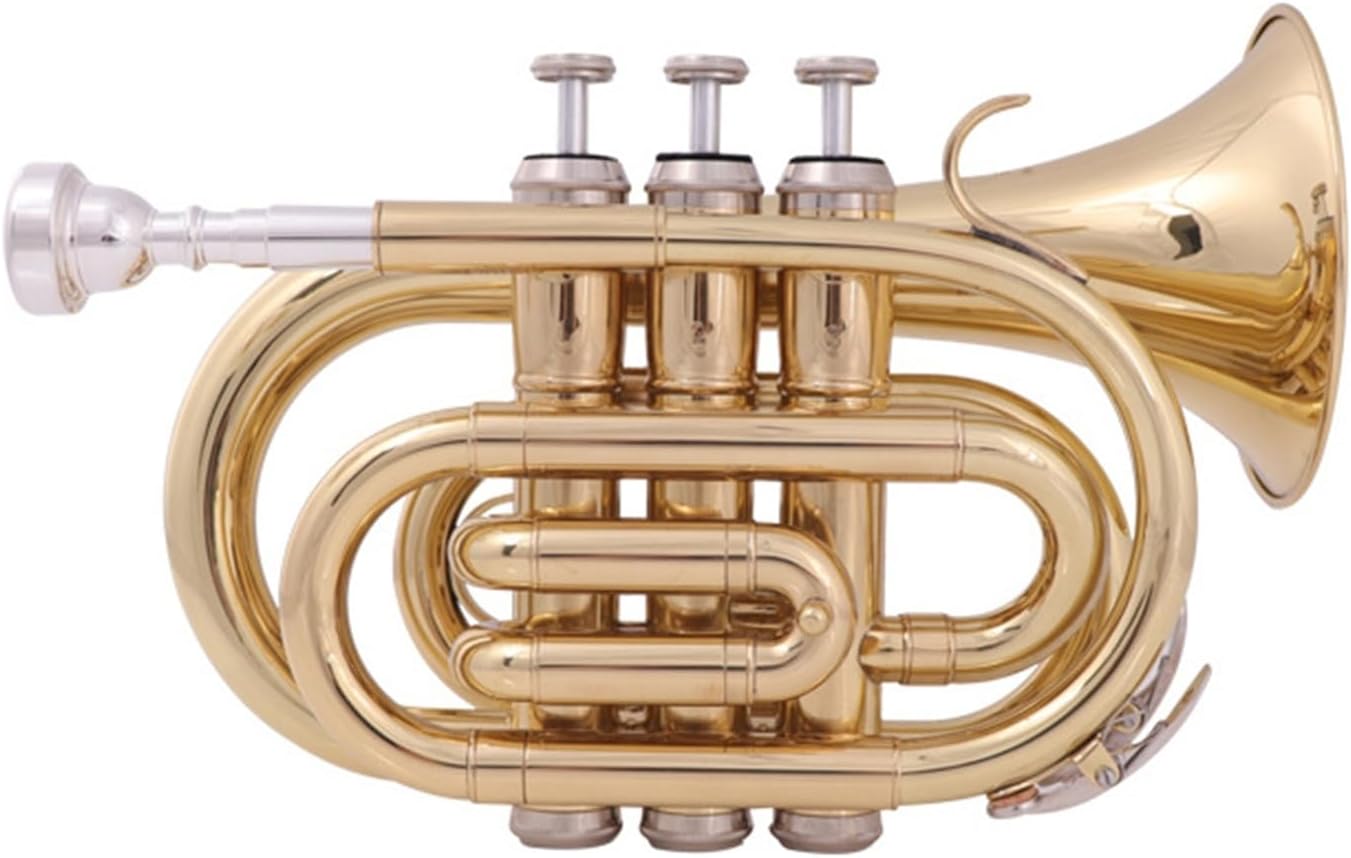 Portable Trumpet B Flat Mini Cornet Brass Musical Instrument