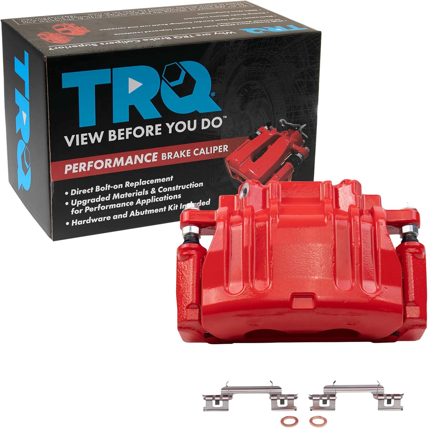 TRQ Performance Front Performance Brake Caliper w/Bracket Red Compatible with 2012-2020 Chrysler 300 Dodge Challenger Charger