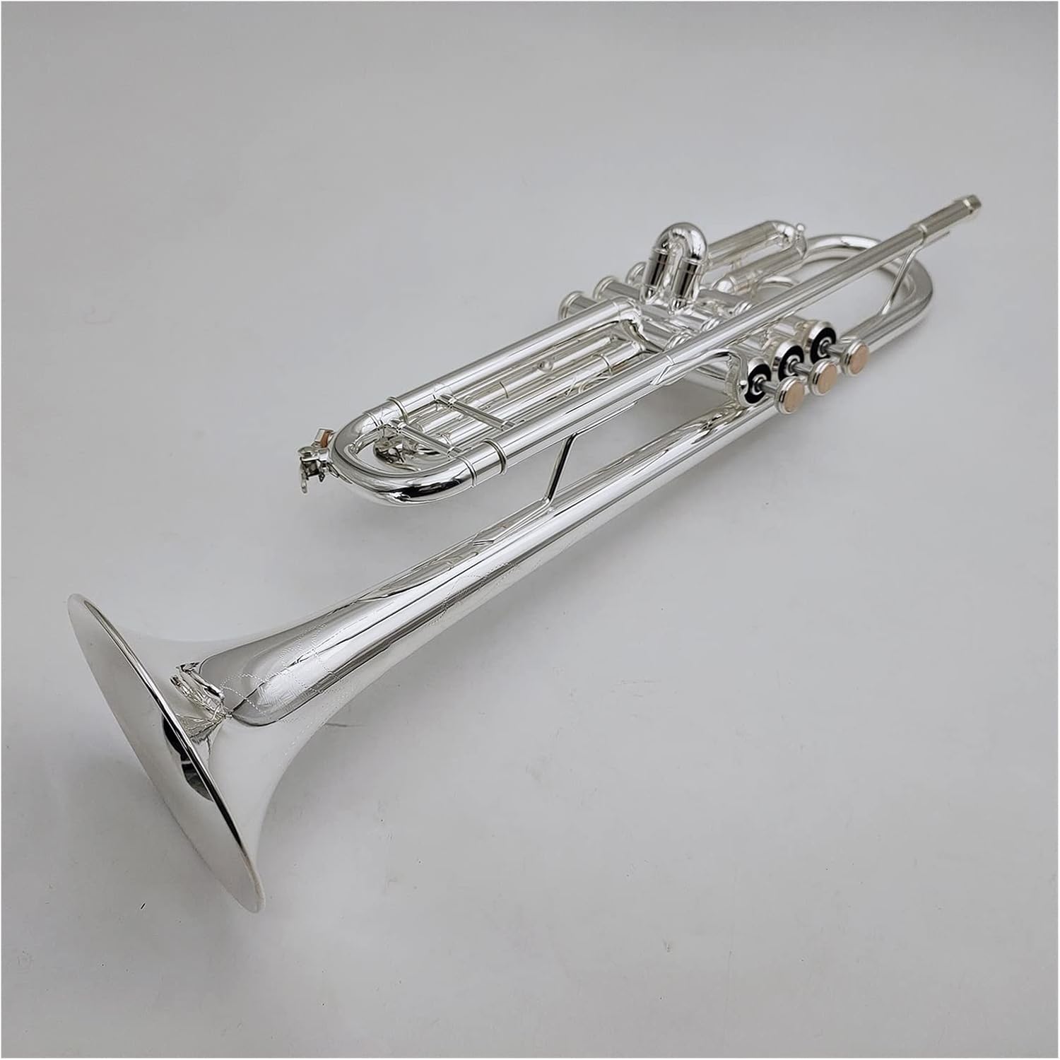 TSTS New Bb Flat Brass Instruments Trumpet Silver Plated Musical Trumpets Set with Mouthpiece Professional Trumpet