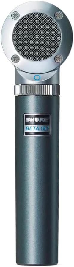 Shure BETA 181/BI Ultra-Compact Small-Diaphragm Side-Address Versatile Condenser Microphone for Instruments with Interchangeable Polar Pattern Capsule Options, 3-pin XLR Connector - Bidirectional