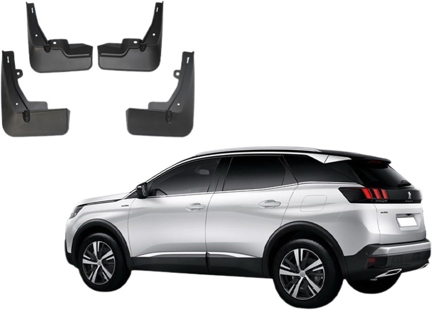 Car Mudflap Compatible with Peugeot 2008 Accessories 2022 2021 2020 2019~2013 Front Rear Mudguard Fender Mud Splash Guards Flaps 2018 2017