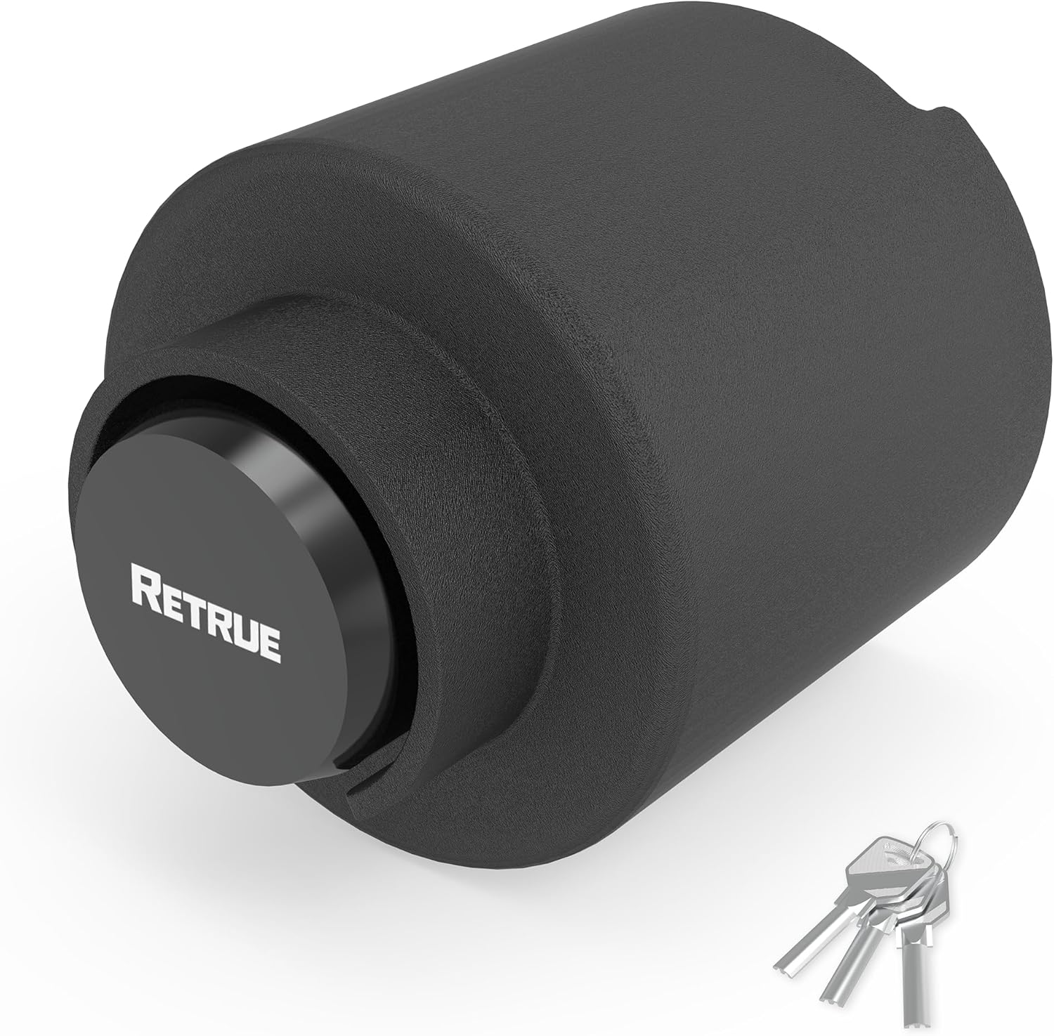 RETRUE Heavy Duty Trailer Lock, Fits 2 5/16-Inch Couplers, Ball Coupler&Safety Chains Anti-Theft,Trailer Hitch Locks for RV, Cargo, Boat, Dump Trailer (Black)