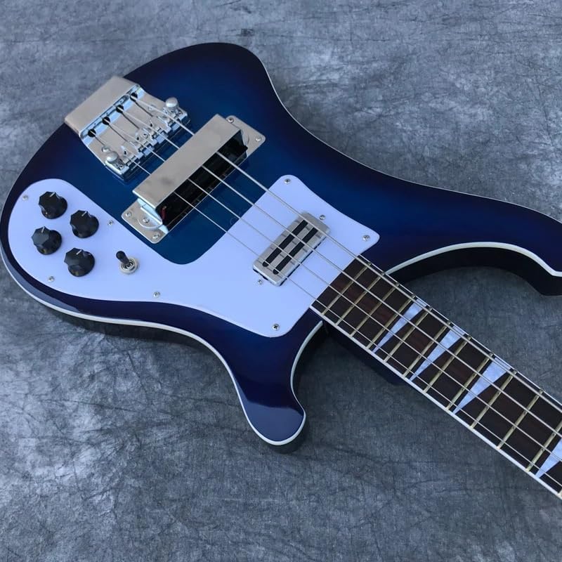 4-String Electric Bass Guitar - Blue Set-in Neck, Maple Neck, Rosewood Fingerboard,Humbucker & Single Coil Pickups