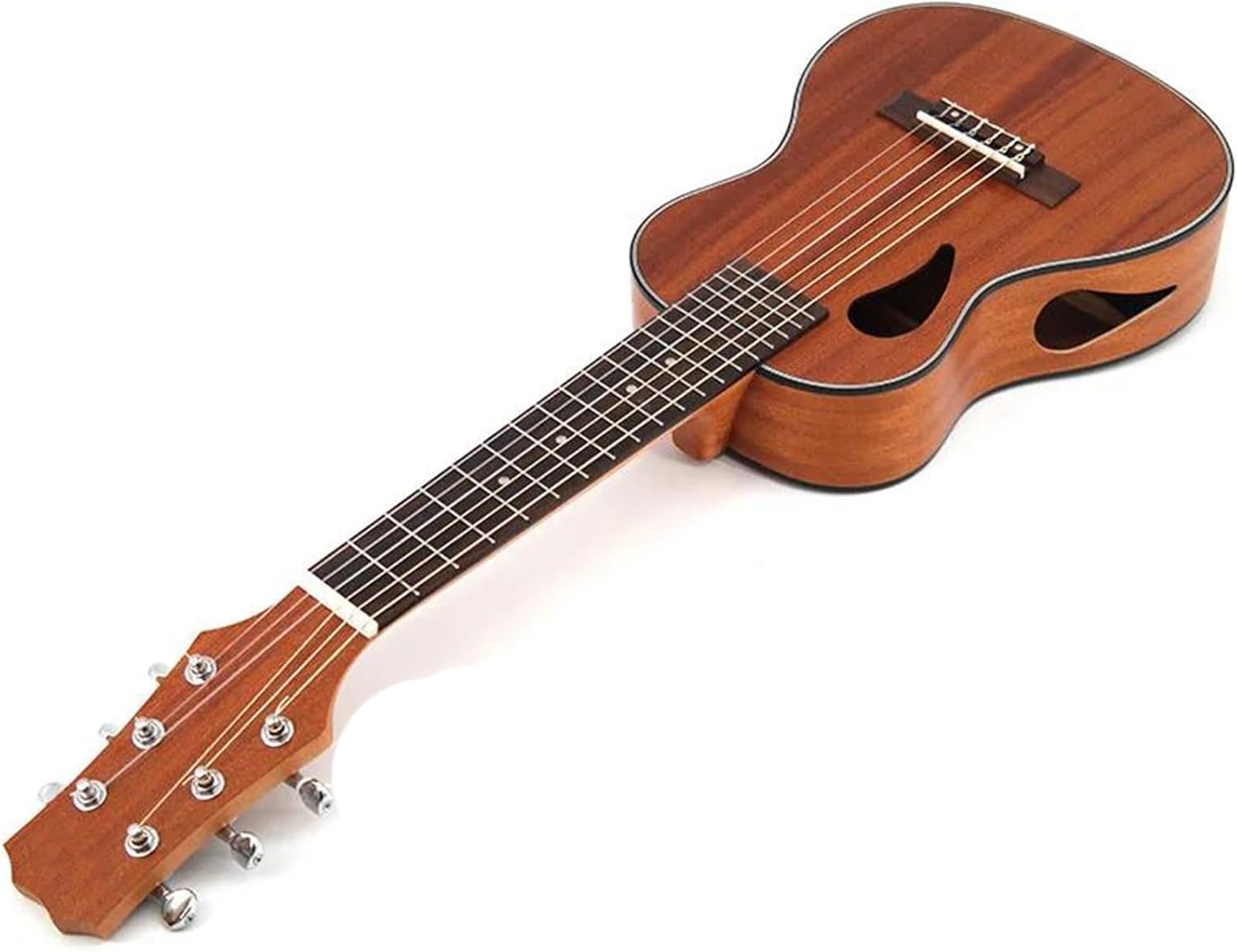 Adult Ukulele 28 Inch All Sapele Teardrop Shape Mini Electric Bass Acoustic Guitar 6 String Ukulele Mount Travel Music Guitar