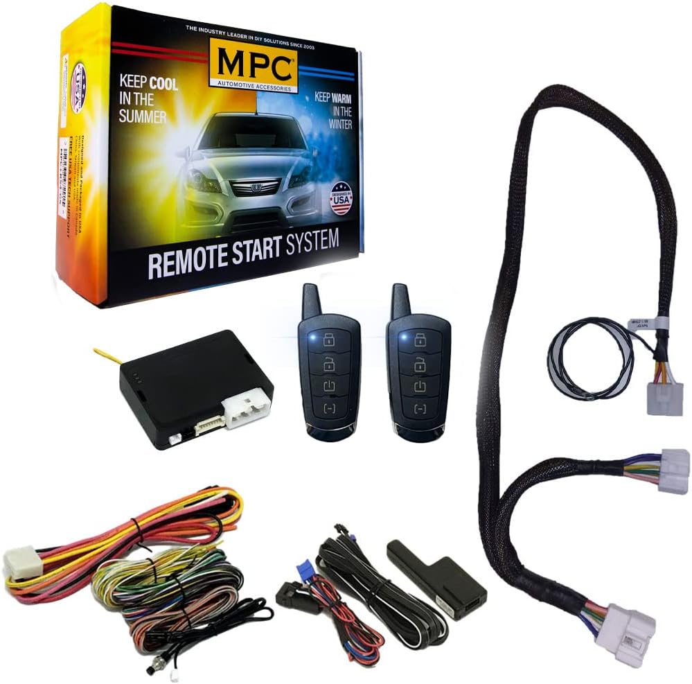 MPC Remote Starter Compatible with 2008-2010 Toyota Highlander |Dot-Key| |Gas| Plugin T-Harness - Firmware Preloaded - (2) Extended Range 4-Button 2-Way Remotes - Up to 3,000 ft
