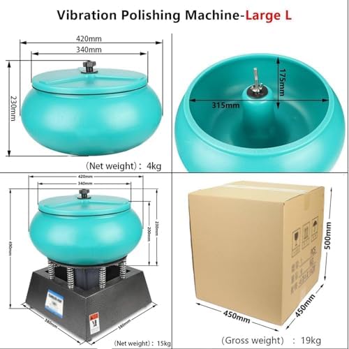 Electric Vibrating Polisher Kit, Professional 12L Rock Tumbler with Strong Load Capacity for Grinding & Polishing Jewelry Accessories, Versatile Drum Polishing Machine