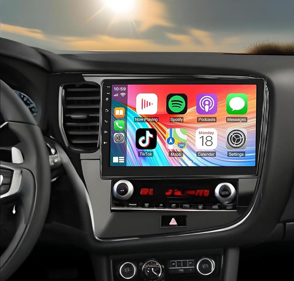 Car Stereo for Mitsubishi Outlander 2018-2021,7 Inch Android 13 Double Din Car Radio with Carplay & Android Auto, in-Dash Navigation Radio with BT Mirror Link WiFi FM Radio & Backup Camera-4+64G