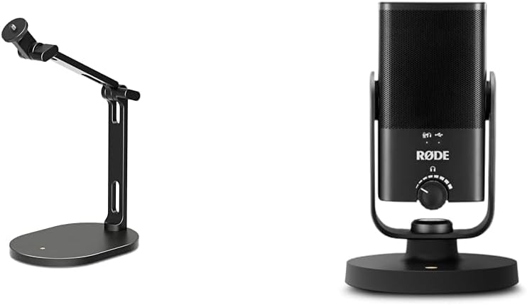RØDE DS2 Desktop Studio Arm for Microphones, Cameras, Smartphones, Lights and Other Accessories & NT-USB Mini Versatile Studio-quality Condenser USB Microphone with Free Software for Podcasting
