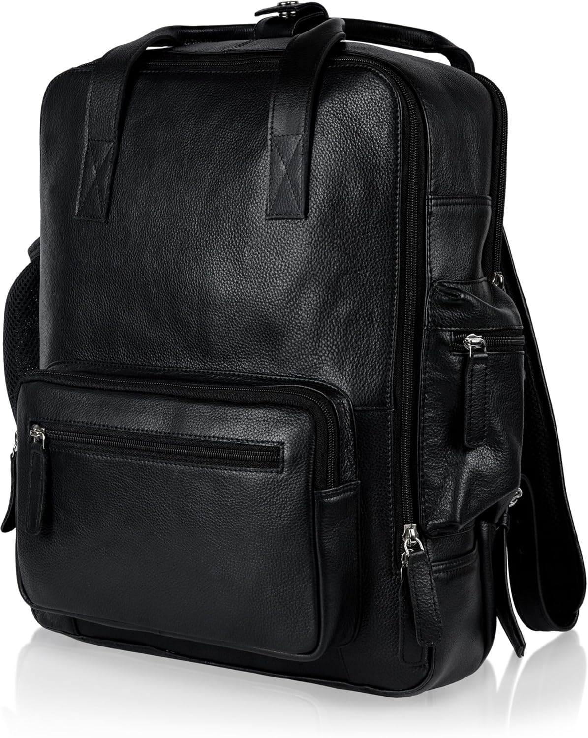 Access Denied Leather Laptop Backpack Outer Pocket Fits 16
