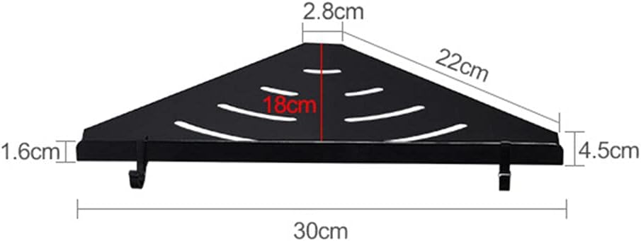 Shower Caddie Corner Shelf Wall Mount Rack with Hook Black No Drilling Adhesive Space Aluminum for Bathroom bathroom-3-story(2 Layer)