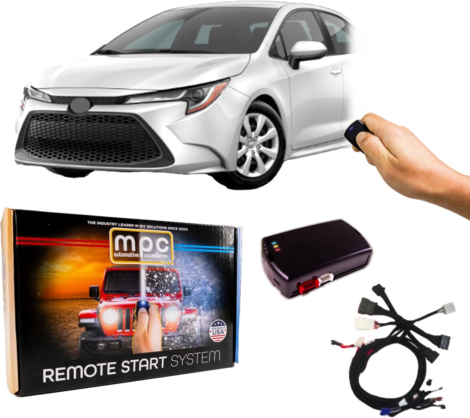 MPC Remote Activated Remote Start Kit Compatible with 2019-2022 Toyota Corolla iM - Push-to-Start - Plugin T-Harness - Firmware Preloaded - USA Tech Support