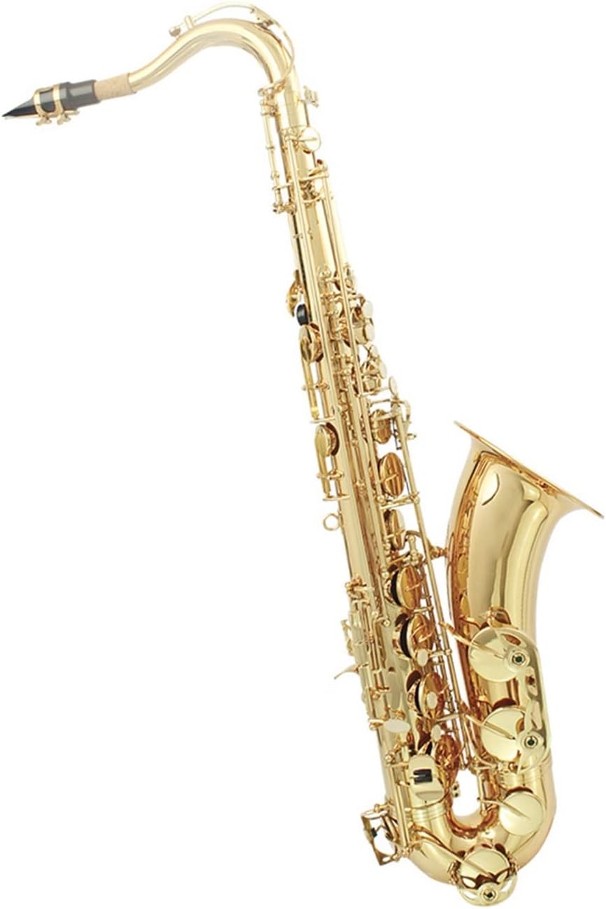 Brass Bb Tenor Saxophone Carved Pattern Pearl White Shell Buttons Wind Instrument