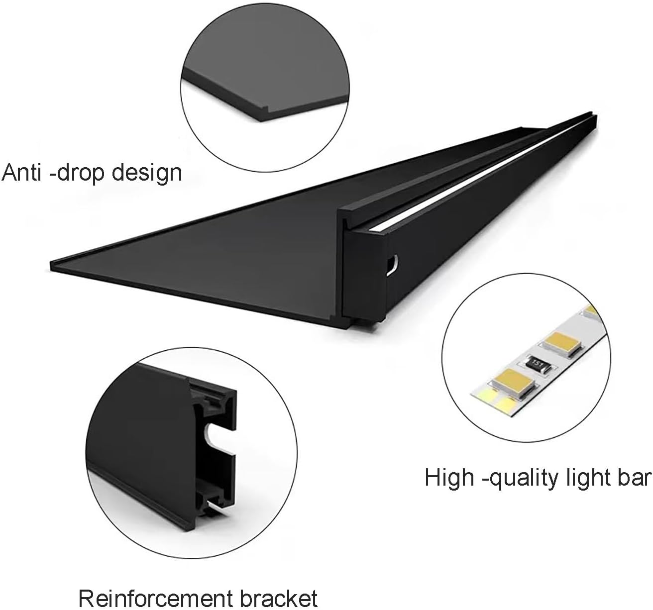 Metal Wall Mounted Display Stands, Floating Display Shelf with Built-in Illuminated LED Light and Transformer, Lighted Display Stand for Entrance Living Room Bedroom Bathroom ( Color : Gray , Size : 1