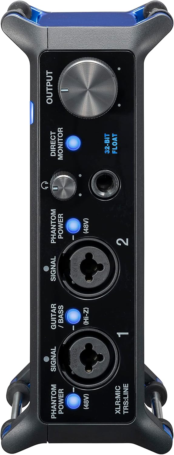 Zoom UAC-232 Audio Converter with 32-Bit Float, Audio Interface,2 XLR/TRS Combo Inputs, Headphone Outputs, 192 kHz Sample Rate, For Music & Streaming