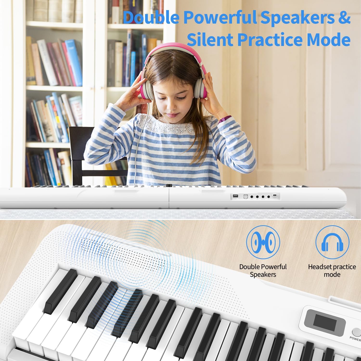 88 Key Piano Keyboard, Semi Weighted Electronic Digital Piano with Music Stand, Power Supply, Sustain Pedal, Bluetooth, Stand, MIDI, for Beginner Professional at Home, Stage