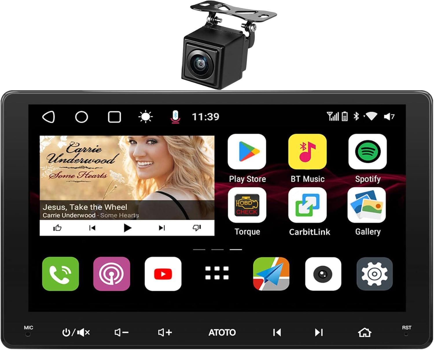ATOTO S8 4+32G 8-core 9 inch Android Double Din Car Stereo, 4G LTE, Wi-Fi/BT/USB tethering, Wireless CarPlay & Android Auto, Dual Bluetooth, HD Live Rearview Camera, DSP&SCVC, AI Chat,S8G2094MS-S01
