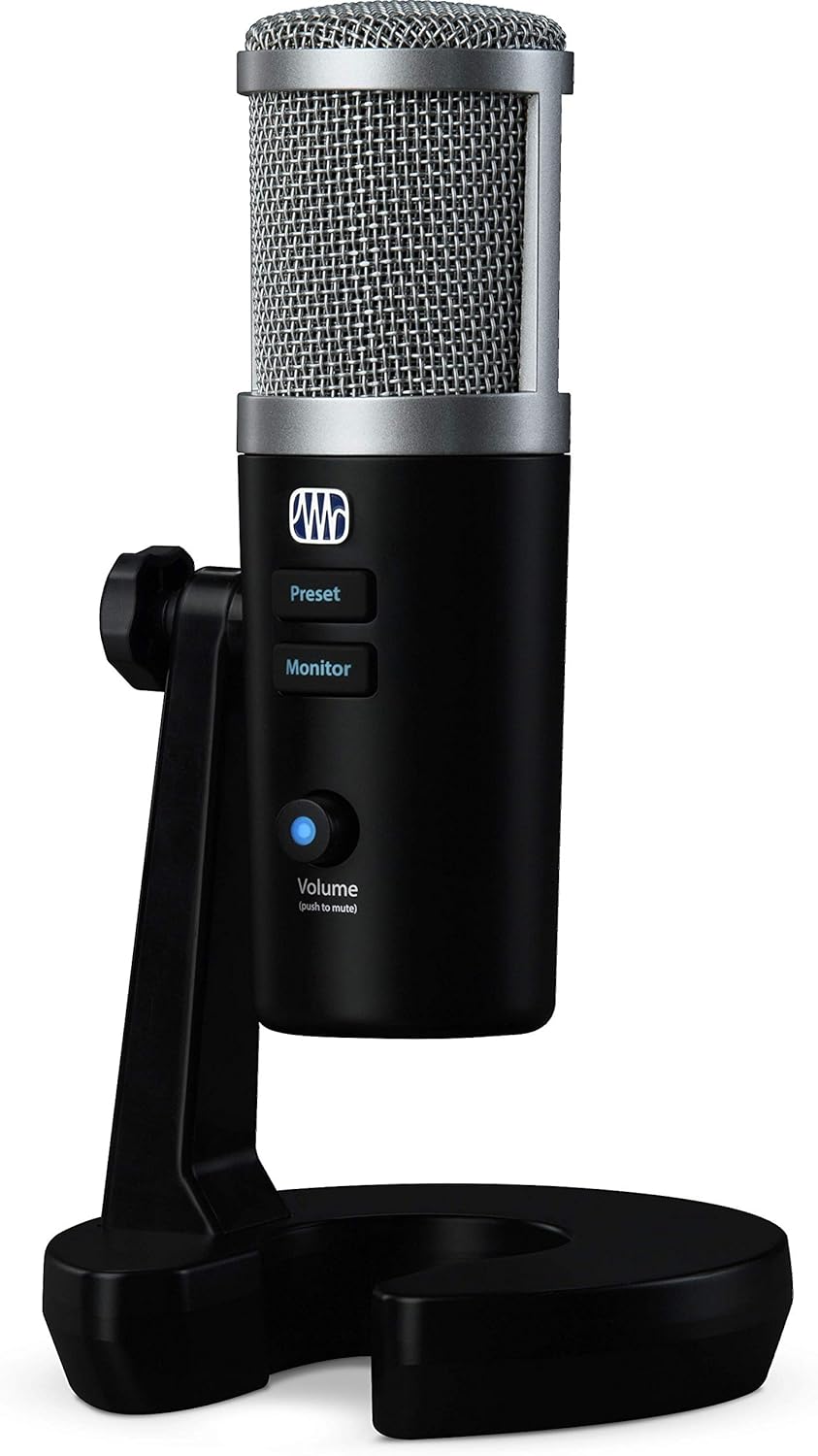 PreSonus Revelator USB Condenser Microphone for podcasting, live streaming, with built-in voice effects plus loopback mixer for gaming, casting, and recording interviews over Skype, Zoom, Discord