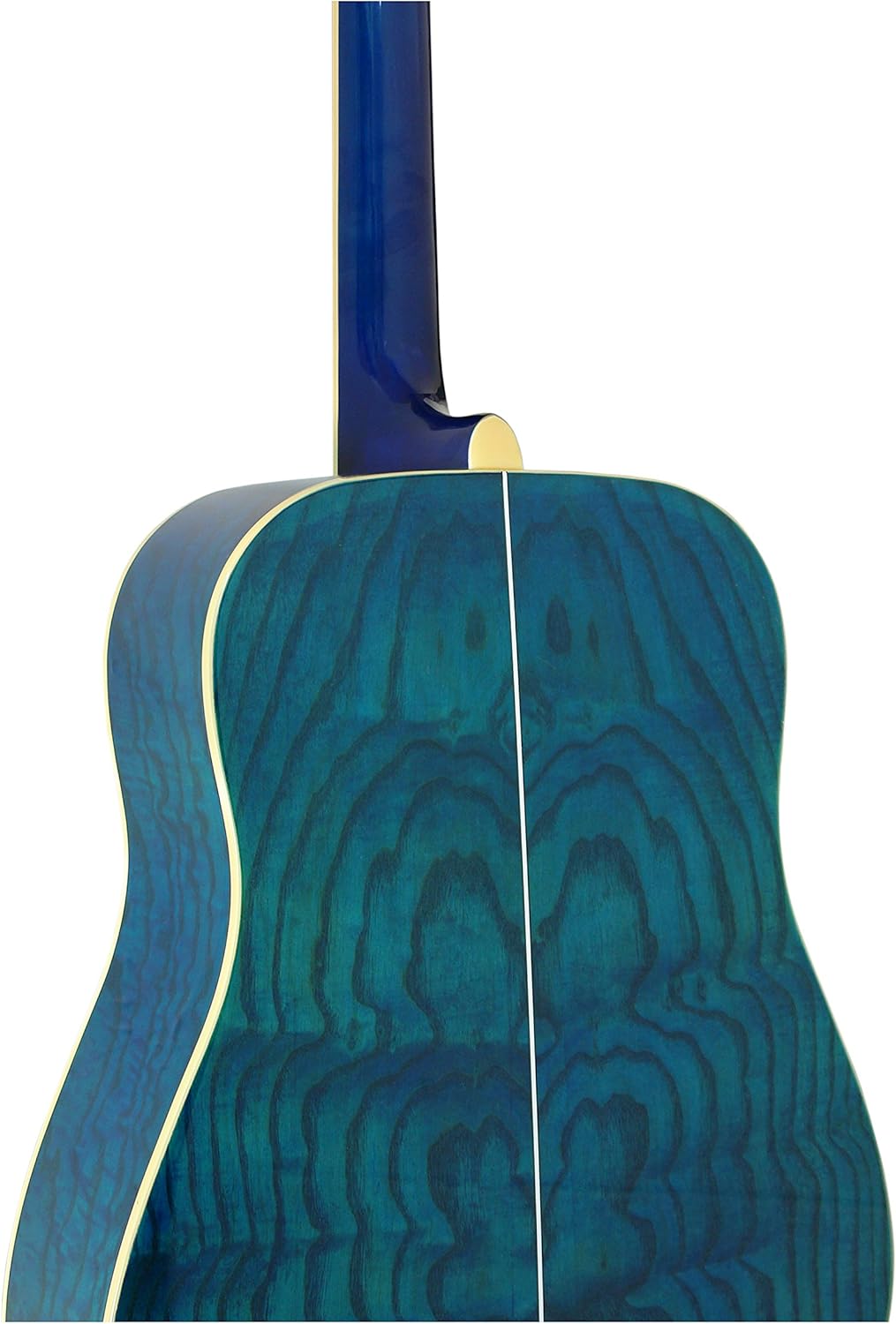 Dean AX DQA TBL Dread Quilt Ash Acoustic Guitar, Trans Blue