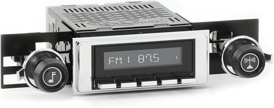 RetroSound RetroRadio Bluetooth Stereo 37-73 Black Chrome Compatible with 1970-72 Chevrolet Monte Carlo