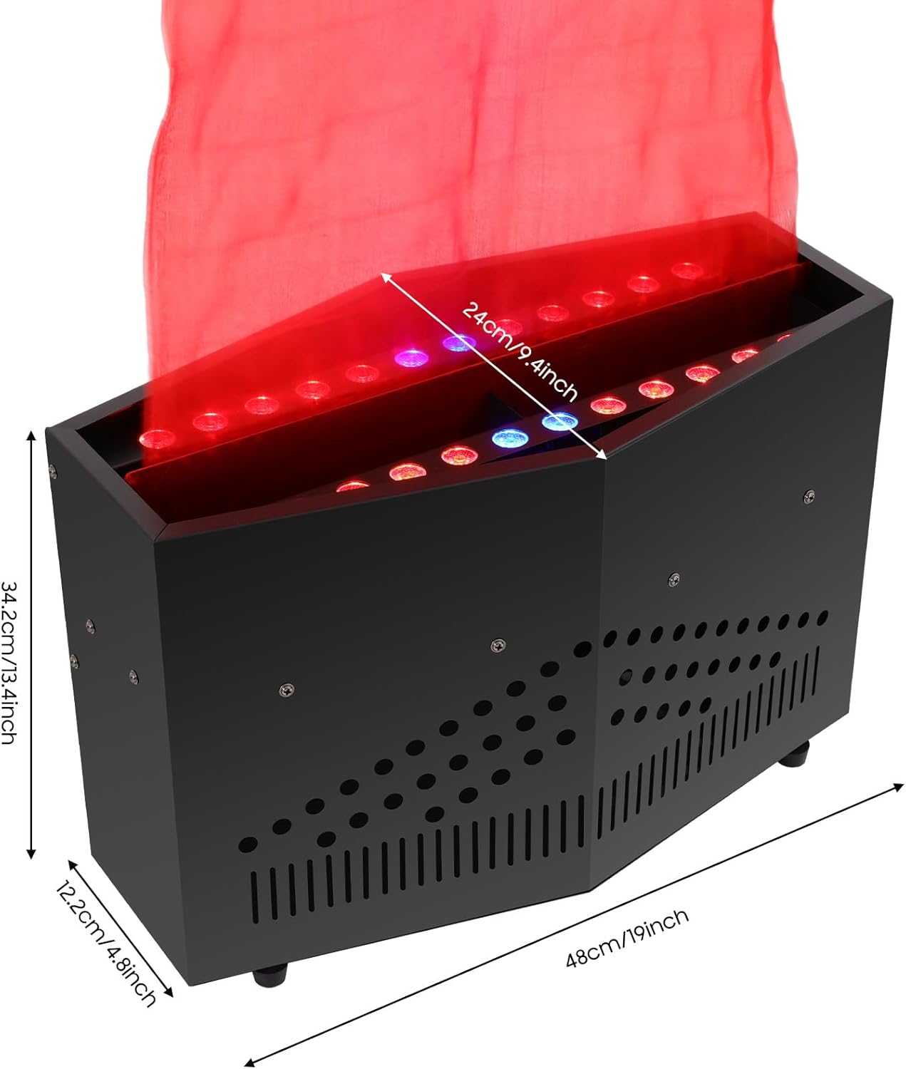 Fake Fire Flame Light, 4.92Ft Artificial Simulated Flames Lamp with 24 Led Light Atmosphere Maker for Halloween, Christmas, Discos, Dance Halls, KTV, Bars, Stages, Clubs, Parties, Holiday Etc