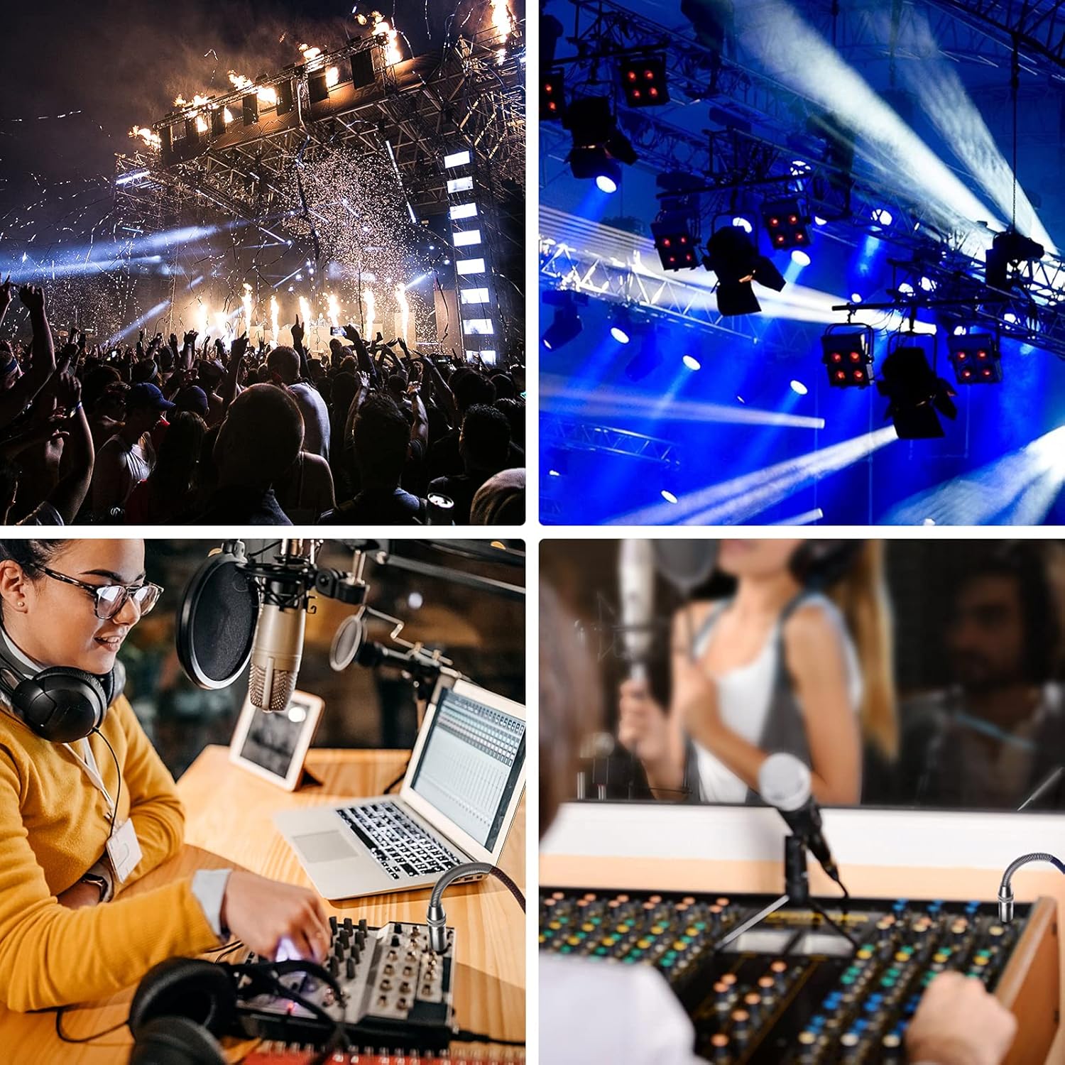 XLR Cable 200ft, Multi-Color Heavy Duty Nylon Braided XLR Male to Female, Microphone Cable 3 Pin Balanced XLR Cable Compatible with Speakers, Microphones, Stage Lighting and More - Blue