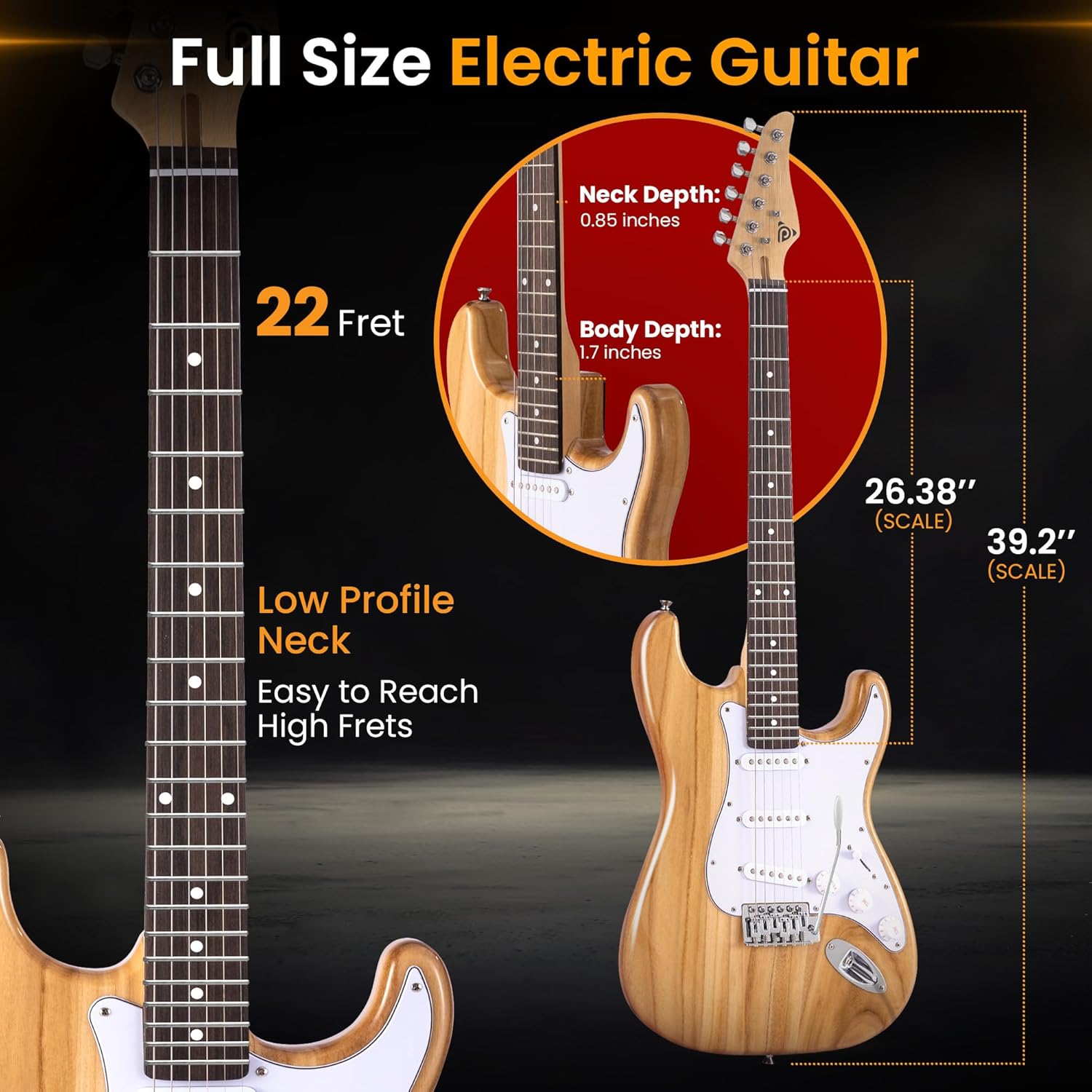 Pyle Electric Guitar and Amp Kit - Full Size 39