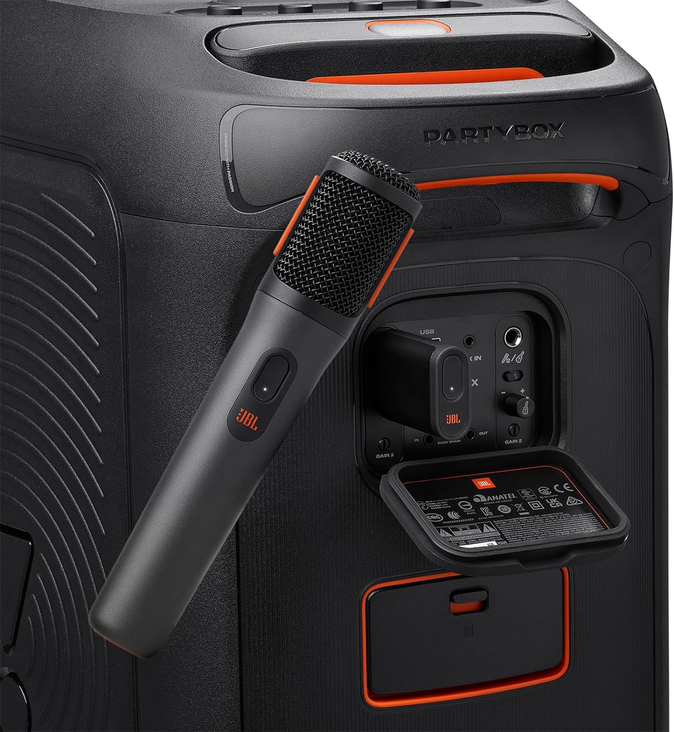 JBL PartyBox Encore Essential 2 - Portable Battery-Powered Party Speaker with JBL PartyBox Wireless Mic - 2X Digital Wireless Microphones Bundle