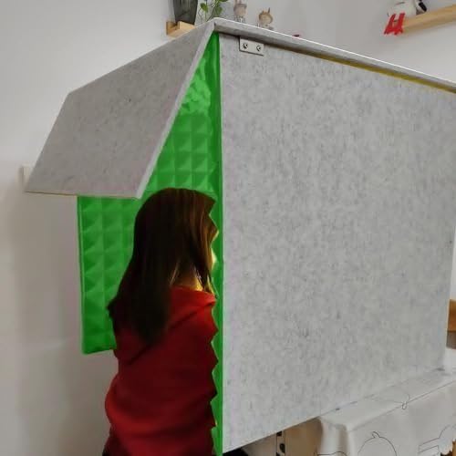 Soundproof Desktop Vocal Booth for Studio Desk, Portable Vocal Booth, Isolation Booth, Sound Booth for Recording, Microphone Absorbing Shield(Color:Green)