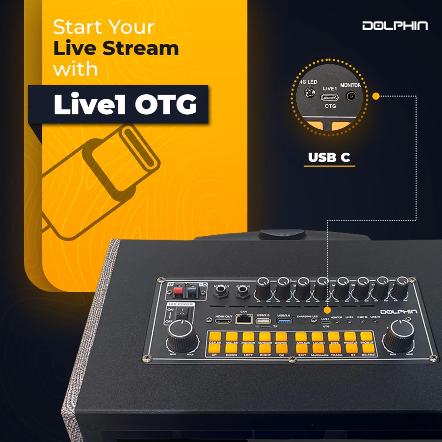 Dolphin KaraokeBox 2100R Rechargeable Karaoke Machine – 2 Wireless Mics, 14