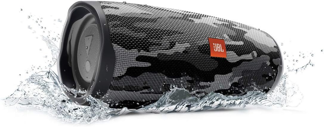 JBL Charge 4 Portable Waterproof Bluetooth Speaker - Black Camo (Renewed)