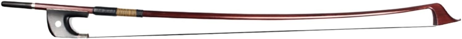 TSTS 4/4 Double Bass Bow Brazilwood Stick Ebony Frog Straight Stick Smooth Surface White Horsehair Full Size Violin Bow