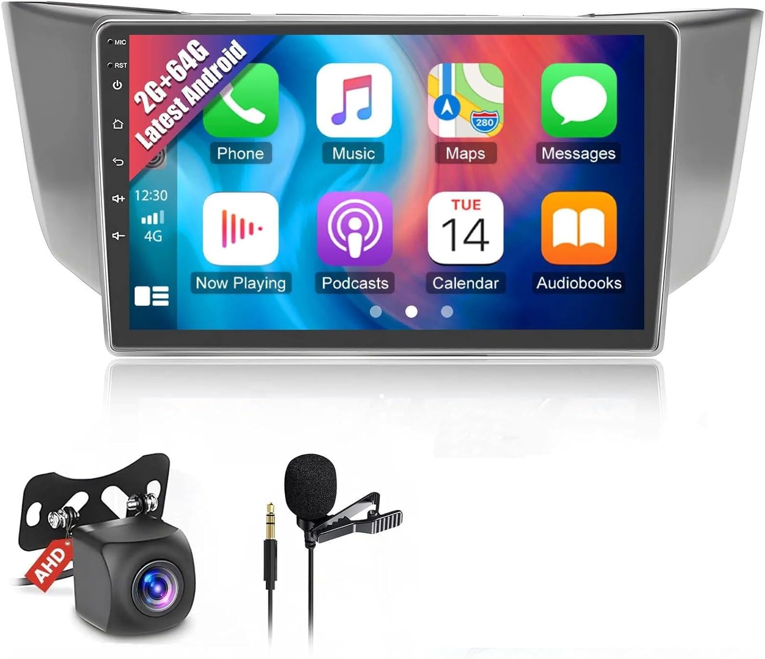 2+64GB Android 15 Car Radio Stereo for Lexus RX300 RX330 RX350 RX400H 2004-2009, Wireless Carplay Android Auto, 9 Inch Touch Screen Bluetooth Car Radio DSP GPS 5G WiFi SWC Backup Camera