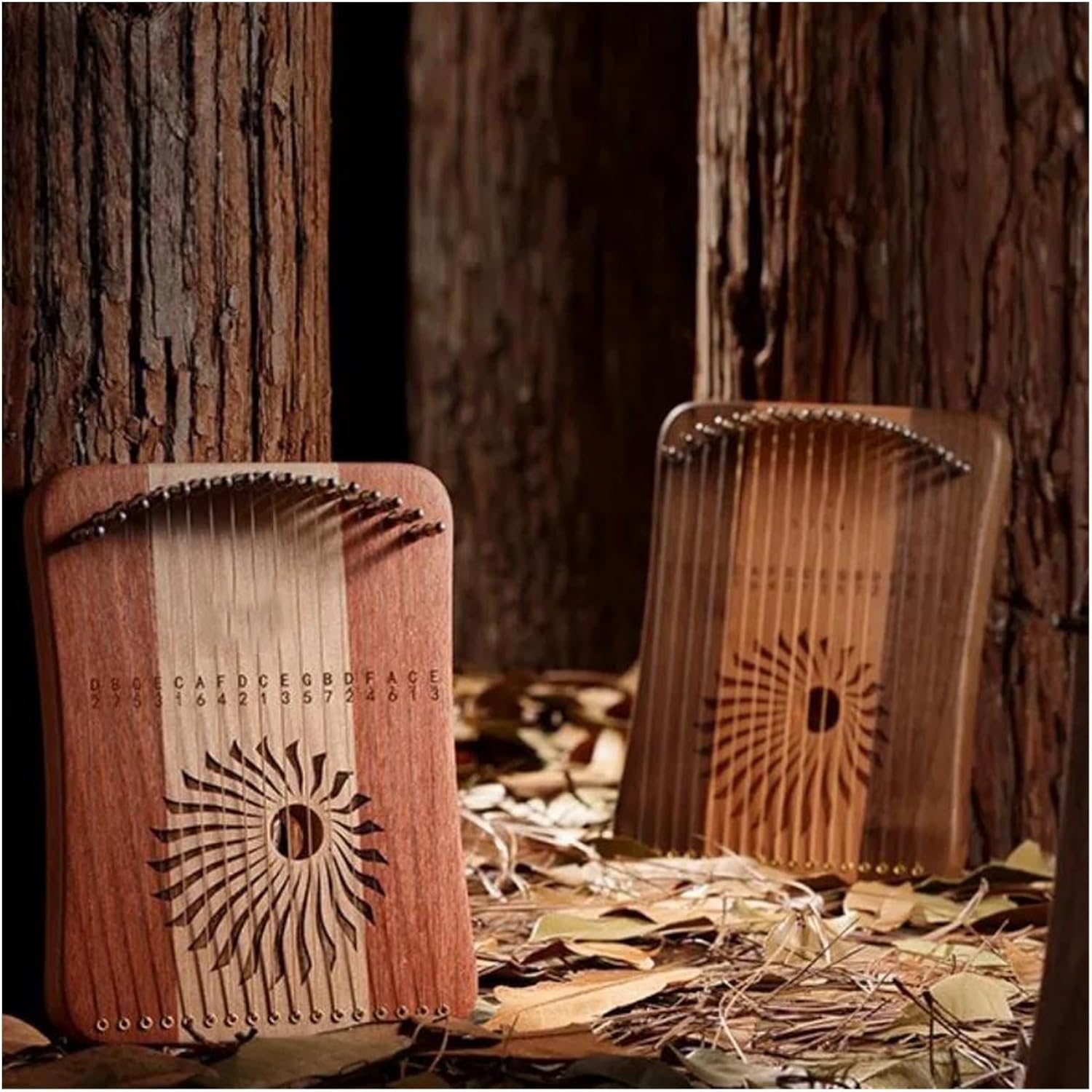 Lyre Harp Set Wooden 31 Tones Harp Rare Musical Instrument Professional Fingertip Harp Musical Instrument Easy Learn Beginner(31 Strings6)