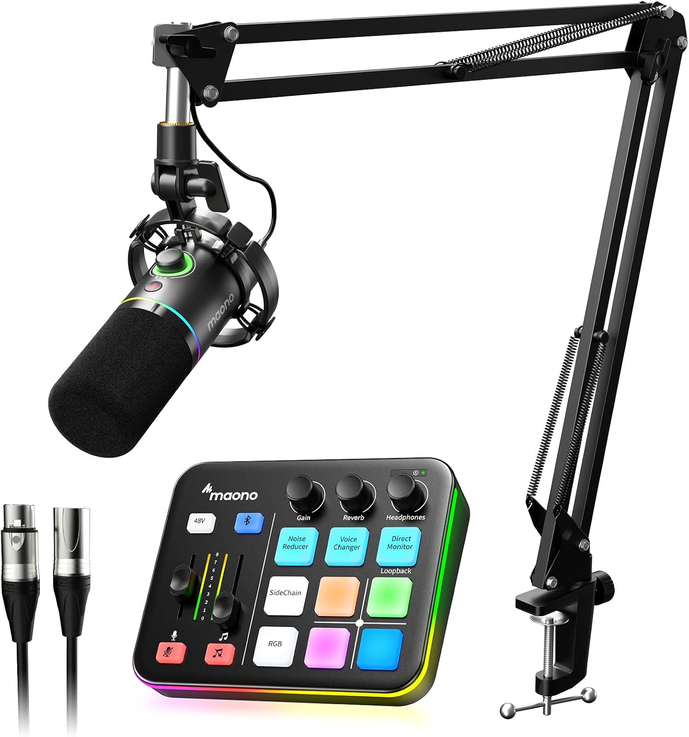 MAONO XLR/USB Dynamic Microphone and Gaming Mixer Kit, for Live Streaming, Podcasting, Content Create, Gaming
