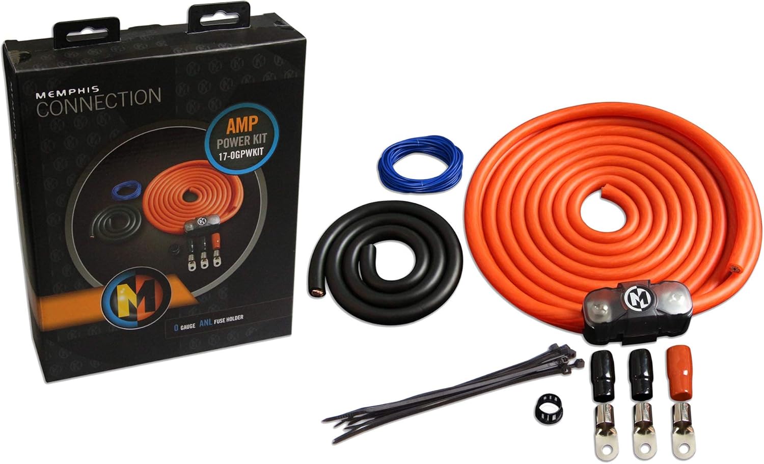 Memphis Audio 0GPWKIT 0-Gauge Power Kit with ANL Fuse Holder and One 250A Fuse