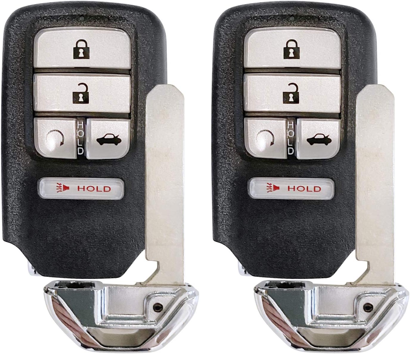 for 2016 21017 2018 Honda Civic Keyless Entry Smart Prox Remote Car Key Fob 5 Button FCCID: KR5V2X ;by AUTO KEY MAX (Pair)