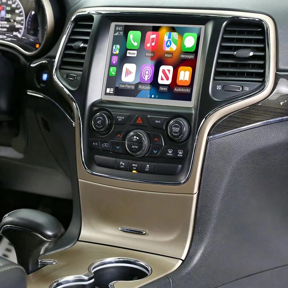 4+64G Android 14 Car Stereo for Jeep Wrangler 2015-2021, 8.4 inch Touchscreen Radio for Jeep GrandCherokee 2015-2021 Head Unit Radio with Wireless Carplay Wireless Bluetooth FM RDS SWC Backup Camera