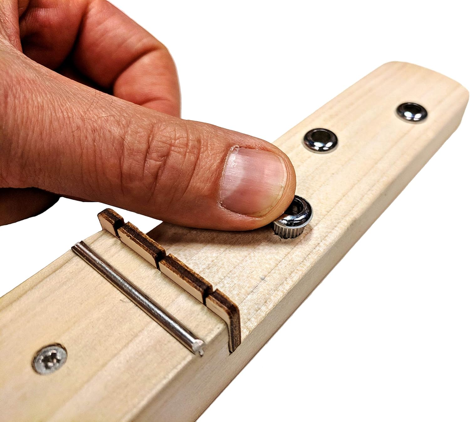 Complete DIY 3-String Fretted Cigar Box Guitar Kit with Neck - includes Acoustic/Electric Pickup