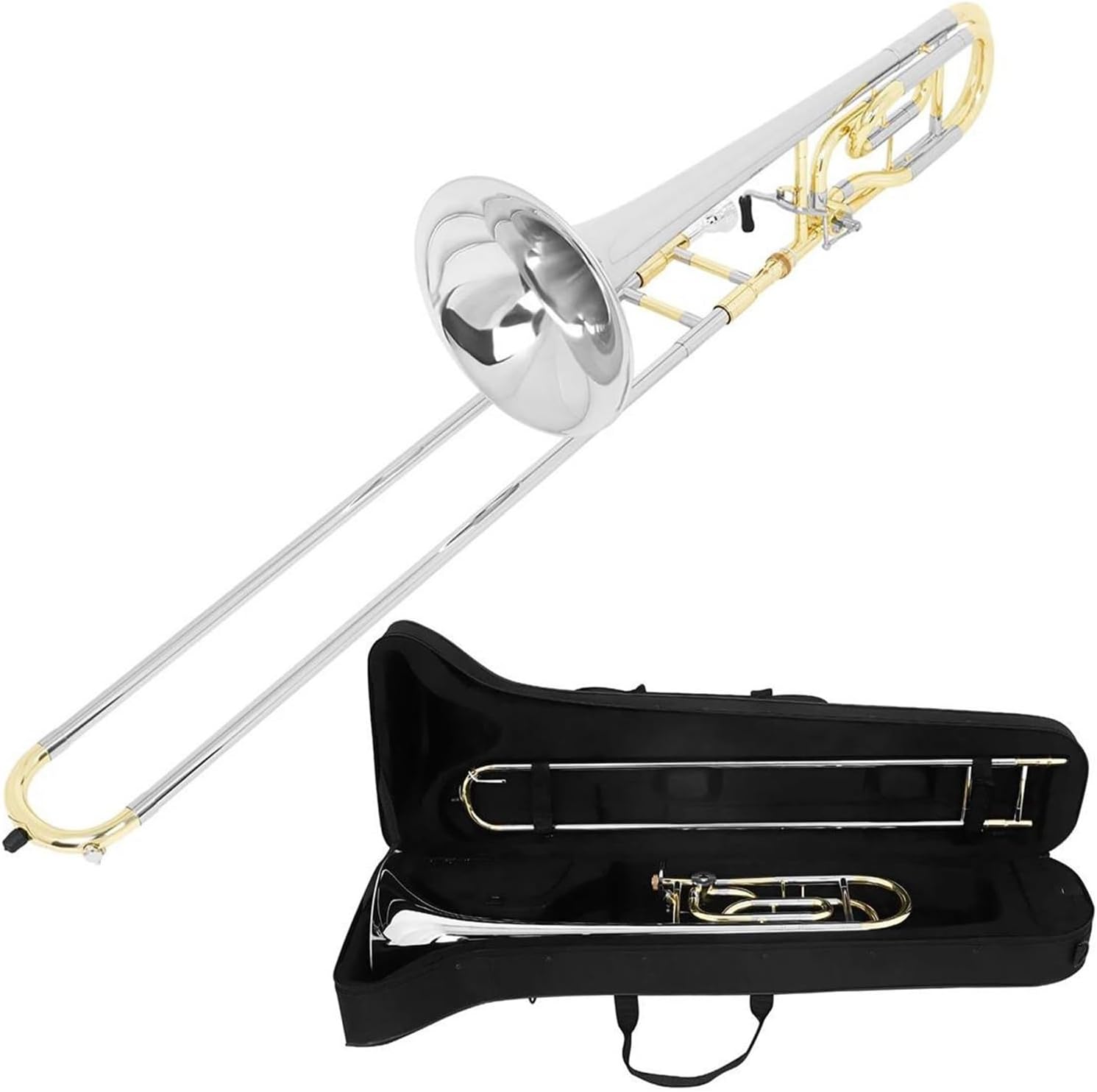 Adult Trombone Instrument Gold And Silver Alto Trombone In B Key Professional Brass Instrument With Case And Accessories