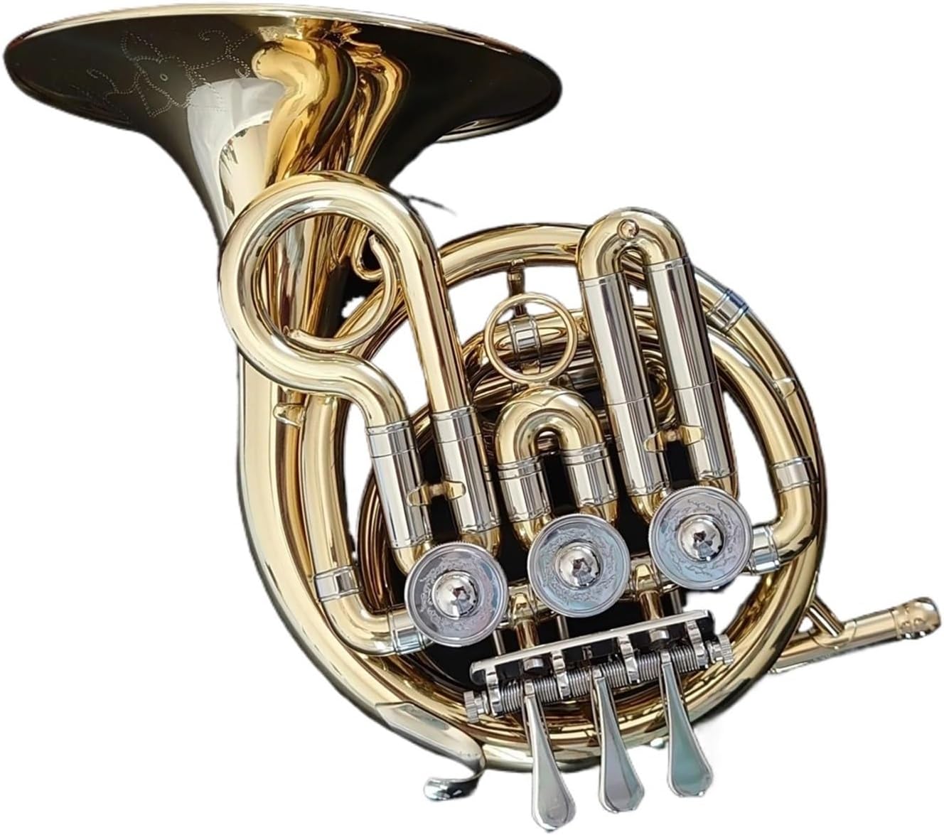 Brass French Horn 3-Key Single Piccolo French Horn For Beginners