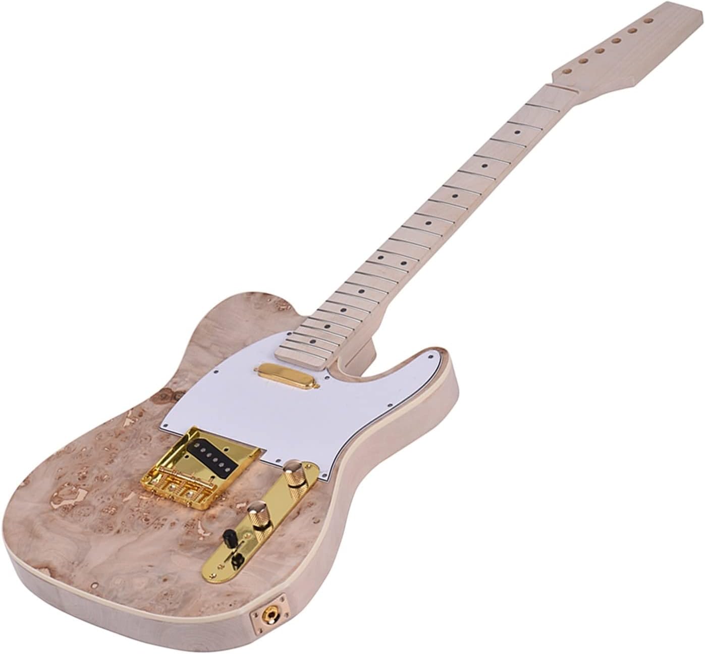 Unfinished DIY Electric Guitar Kit 6 String Basswood Body Burl Surface Luthier Unfinished Guitar Body