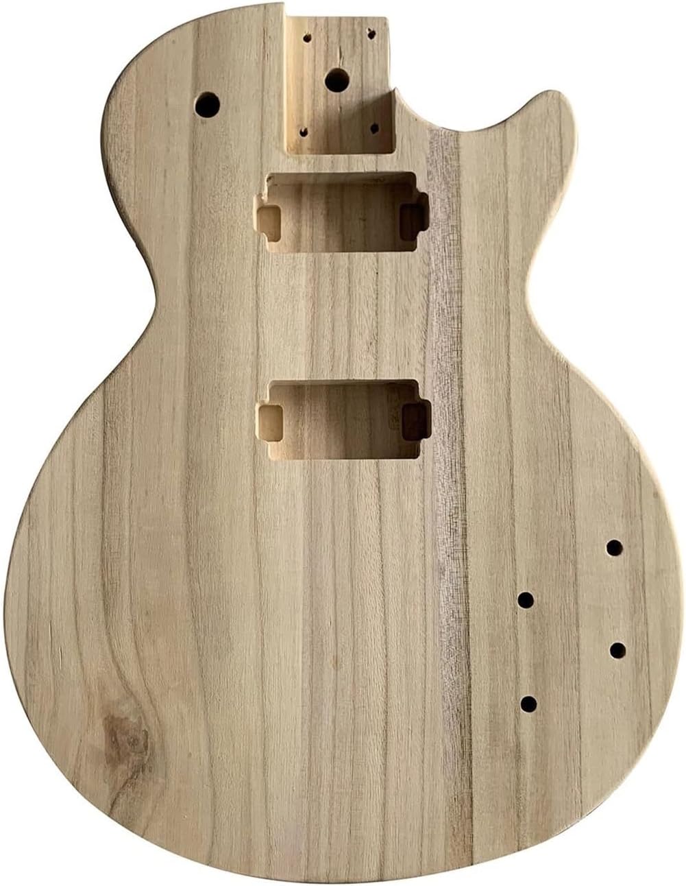 Solid Maple Wood Guitar Body Blank – Pre-Drilled Holes for DIY Bass Guitar Customization, Unfinished Surface (Luthier Supplies)